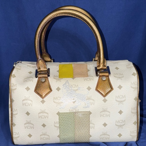 MCM Cream and Gold Satchel - 30 CM - TAKING OFFERS - Picture 1 of 12